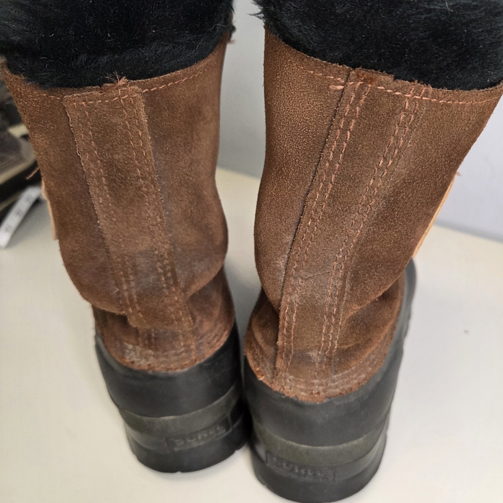 Sorel Kaufman Canada Mens Winter Duck Sherpa Lined Leather Boots Size 8 - Picture 4 of 7
